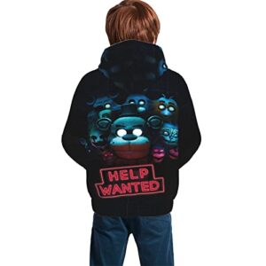 Riauljol Girls Boys kids Hoodie 3D Printed Cartoon Game Pattern Pullover Sweatshirt Teen Sports Tops With Pocket for 7-20 Years Medium