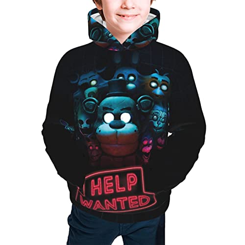 Riauljol Girls Boys kids Hoodie 3D Printed Cartoon Game Pattern Pullover Sweatshirt Teen Sports Tops With Pocket for 7-20 Years Medium