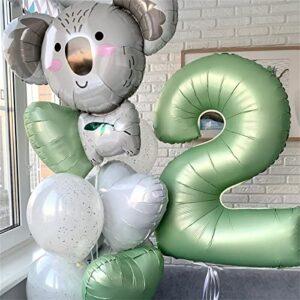 Sage Green Number 30 Balloons, 40 Inch Large Olive Green Foil Number 3 & 0 Balloons for Women, Self Inflating 30th Birthday Balloons for 30 Year Old Birthday Anniversary Party Decorations Supplies