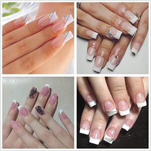 Acrylic Nail Tips French Fake Nails - 1000pcs French Nail Tips Half Cover Artificial Fake Nails with Storage Case