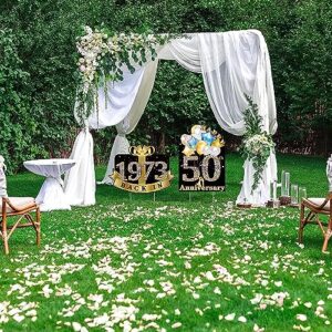 Golden 50th Wedding Anniversary Yard Sign Set, 2 Outdoor Lawn Signs With Stakes, 50th Anniversary Decorations, 12 X 15 Inches, Weatherproof, Ideal For Party, Garden, And Celebration (black gold-50)