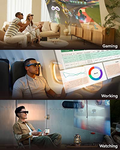 RayNeo XR Glasses - TCL NXTWEAR S with 201" Micro OLED, 1080P Video Display Glasses, Dynamic Stereo Sound, 3D Movie, Multi-Window Work, Watch and Game on PC/Android/iOS/Consoles/Cloud (Not RayNeo X2)