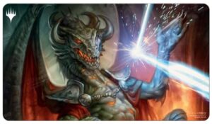ultra pro - commander masters card playmat for magic: the gathering ft. deflecting swat, protect your gaming and collectible cards during gameplay, use as oversized mouse pad, desk mat