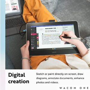 Wacom One HD Refurbished Creative Pen Display, Drawing Tablet with Screen, 13.3" Graphics Monitor