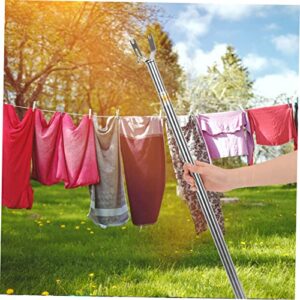 Angoily Clothes Rail Drying Rack Clothes Retractil De Tension Curtain Rod Boot Stand Outdoor Closet Stick for Hanging Clothes Retractable Clothesline Prop Poles Clothes Fork