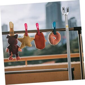 Angoily Clothes Rail Drying Rack Clothes Retractil De Tension Curtain Rod Boot Stand Outdoor Closet Stick for Hanging Clothes Retractable Clothesline Prop Poles Clothes Fork
