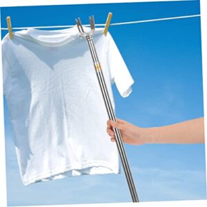Angoily Clothes Rail Drying Rack Clothes Retractil De Tension Curtain Rod Boot Stand Outdoor Closet Stick for Hanging Clothes Retractable Clothesline Prop Poles Clothes Fork