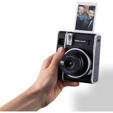 Fujifilm Instax Mini 40 Instant Camera Black + Fujifilm Instax Black Frame Film (40 Exposures) + 4AA Battery + BluebirdSales Cleaning Cloth