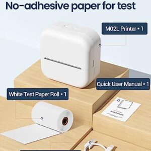 memolife M02L Mini Inkless Sticker Printer - Inkless Printer for iOS & Android, Bluetooth Printer with 1 Roll Non-Adhesive Paper, Mini Pocket Printer for DIY Creation, Study Notes, Mini Photo Printer