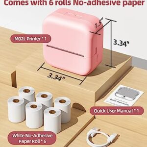 memolife 𝟐𝟎𝟐𝟑 𝐅𝐮𝐧 𝐆𝐢𝐟𝐭 Sticker Maker Machine - Mini Thermal Printer with 6 Rolls Non-Adhesive Paper (2in*21.3ft/Roll), Inkless Printer for iPhone & Android, Portable Mini Printer for DIY