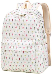 school backpack teen girls kids lightweight college waterproof school laptop casual backpack (floral)