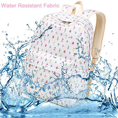 School Backpack Teen Girls Kids Lightweight College Waterproof School Laptop Casual Backpack (Floral)