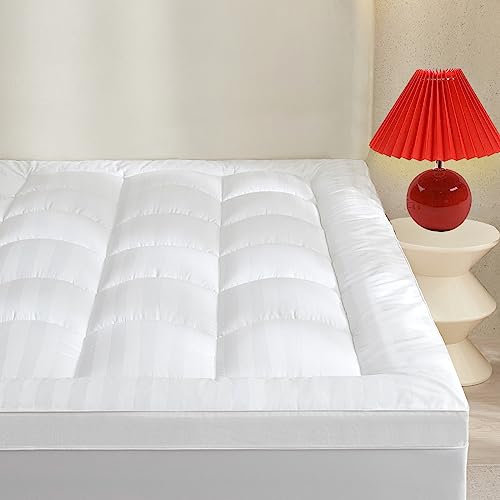 MIROUT Mattress Topper Queen Size, Extra Thick Cooling Mattress Pad Cover with 8-21 inch Deep Pocket, 3D Snow Down Alternative Fill Pillow Top