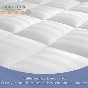 MIROUT Mattress Topper Queen Size, Extra Thick Cooling Mattress Pad Cover with 8-21 inch Deep Pocket, 3D Snow Down Alternative Fill Pillow Top