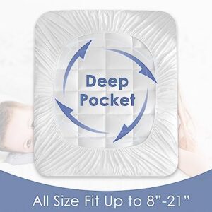 MIROUT Mattress Topper Queen Size, Extra Thick Cooling Mattress Pad Cover with 8-21 inch Deep Pocket, 3D Snow Down Alternative Fill Pillow Top