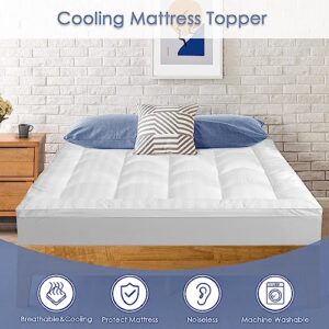 MIROUT Mattress Topper Queen Size, Extra Thick Cooling Mattress Pad Cover with 8-21 inch Deep Pocket, 3D Snow Down Alternative Fill Pillow Top