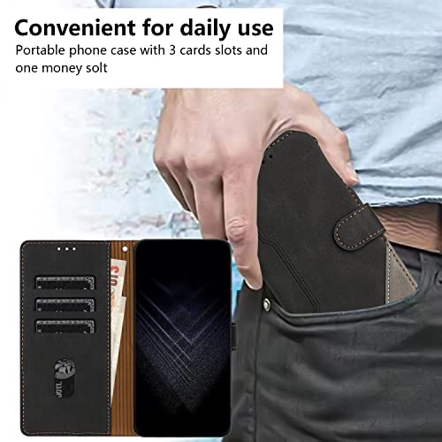 Protective Phone Cover Case Compatible with Oppo Reno 6Pro 5G Case, Reno 6Pro 5G Wallet Case Slim PU Leather Phone Case Flip Folio Leather Case Card Holders Shockproof Protective Case with Wrist Strap