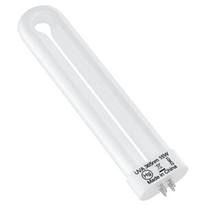dunaga replacement bulb for t9, t6, t8 bug zapper, 15w, 4-pin base, u-shaped twin tube bulb, white-1