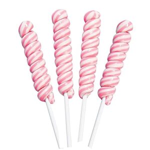 pink twisty lollipops - 24 unicorn suckers individually wrapped bulk - baby shower candy - gender reveal - candy buffet - girl birthday party favors