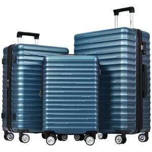 merax carry on luggage sets of 3 suitcases with wheels 20 24 28 inch luggage with spinner wheels hard shell tsa luggage