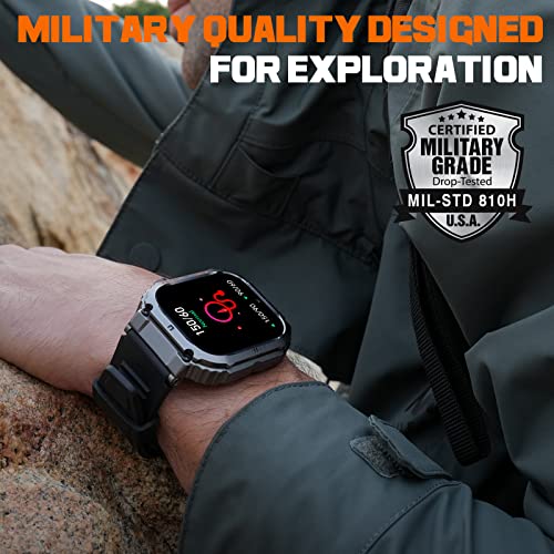 KACLUT Smart Watch,100M Waterproof Rugged Military Smartwatch with Bluetooth Call(Answer/Dial Calls) 2-inch Utral Large HD Display 70 Days Extra Long Battery Life,100+ Sports Modes Fitness Tracker