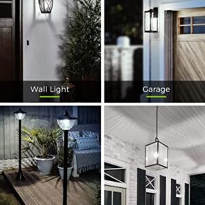 LOHAS Dusk to Dawn Sensor Light Bulbs Outdoor, A19 12W(100 Watt Equivalent) LED Bright Porch Lighting, Daylight White 5000K, 1100LM, Auto-On/Off, E26 Base for Outside, Garage, Patio, Yard, 2 Pack