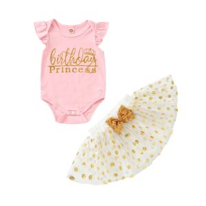 lyqtloml newborn baby girls my 1st birthday outfit princess dress infant shiny printed sequin bowknot tutu princess skirt sets 3pcs one years old clothes