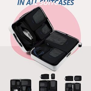 Packing Cubes for Suitcases, BAGSMART 6 Carry On Suitcase Organizer Bags Set Travel Packing Cubes for Women, Lightweight Luggage Organizer Bags with Shoe Bag & Luandry Bag, Black