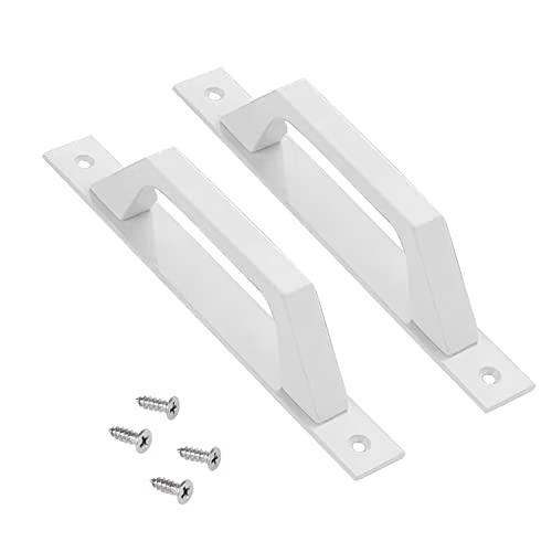 ALUWINDOORS 7.9 Inch Sliding Barn Door Handle White 2 Pack Gate Handle Wooden Door Pull Handle for Sliding Barn Door Fence Garage Shed