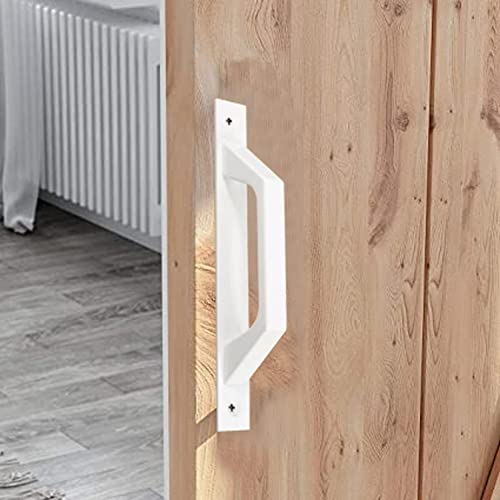 ALUWINDOORS 7.9 Inch Sliding Barn Door Handle White 2 Pack Gate Handle Wooden Door Pull Handle for Sliding Barn Door Fence Garage Shed