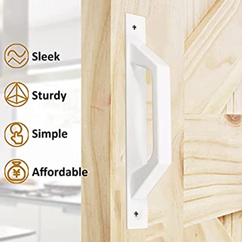 ALUWINDOORS 7.9 Inch Sliding Barn Door Handle White 2 Pack Gate Handle Wooden Door Pull Handle for Sliding Barn Door Fence Garage Shed