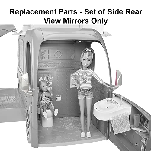 Replacement Parts for Barbie RV Camper Vehicle Playset - CJT42 ~ Set of Side Rear View Mirrors ~ One Each for Driver and Passenger Side