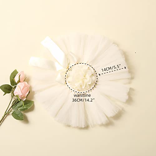 Ylsteed Newborn Girls Photography Prop Infant Tutu Skirt Newborn Lace Tulle Skirt Girl Photo Shoot Outfits Infant Princess Costume Clothes Photo Props-White