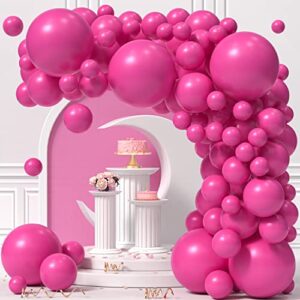 kalor hot pink balloons garland arch kit 110pcs - different sizes 18/12/10/5 inch party balloons for birthday baby shower wedding graduation party decorations