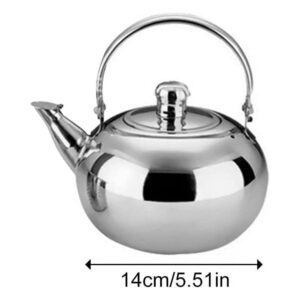 Stainless Steel Kettle Heat Resistant Handle Stovetop Kettle Camping Tea Coffee Pot with Insulated Handle Teapot with Filter Outdoor Hiking Gear Portable Teapot Lightweight Camping Cookware (1L)