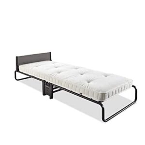 Jay-Be Inspire Cot Folding Bed with Micro e-Pocket Spring Mattress and Headboard, Regular, Black Frame
