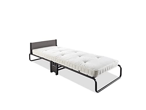 Jay-Be Inspire Cot Folding Bed with Micro e-Pocket Spring Mattress and Headboard, Regular, Black Frame