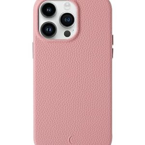 Luner - for iPhone 14 Pro (6.1") - Vegan Leather Phone Case [Compatible with MagSafe] for Women and Girls - Pink