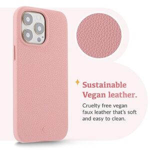 Luner - for iPhone 14 Pro (6.1") - Vegan Leather Phone Case [Compatible with MagSafe] for Women and Girls - Pink