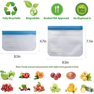 10 Pieces in Gallon Freezer Bags Reusable Bags Silicone，Transparent Sandwich Bags Ziplock，Vegetable and Fruit Freezer Bag，Extra Thick Durable Food Storage Bags Snack Bags