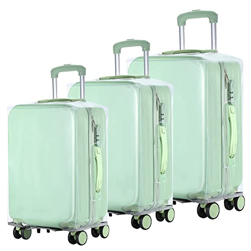 Mannikesi Luggage Cover Clear PVC Suitcase Covers Luggage Cover Protectors for Wheeled Suitcase (20/24/28 inch)