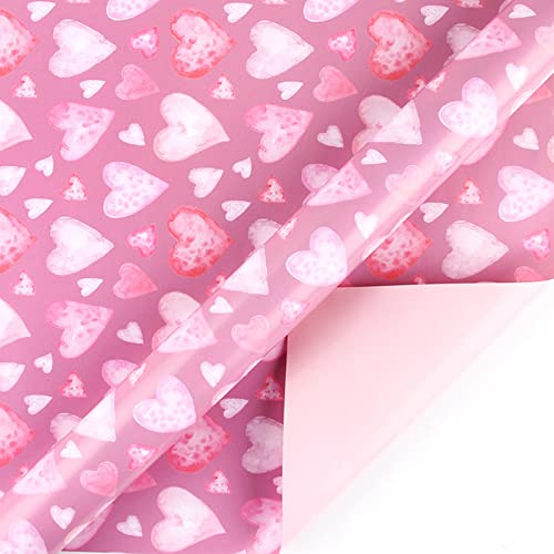 Cute Cartoon Print Pink Colorful Wrapping Paper Holiday Girls Princess Birthday Gift Wrapping Paper 70s Wrapping Paper (A, One Size)