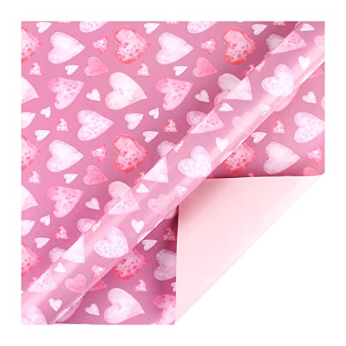 Cute Cartoon Print Pink Colorful Wrapping Paper Holiday Girls Princess Birthday Gift Wrapping Paper 70s Wrapping Paper (A, One Size)