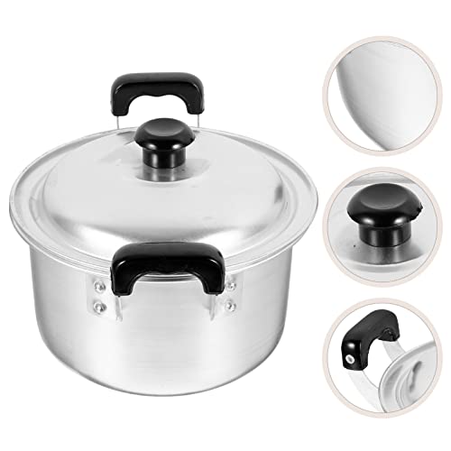 Kichvoe Stock Pot with Lid Pots Stock Pot Cooking Pan 16cm Hot Aluminum Pot Saucepan Small Pasta Pot Camping Cookware for Stovetop Stainless Steel Pot Korean Noodle Pot