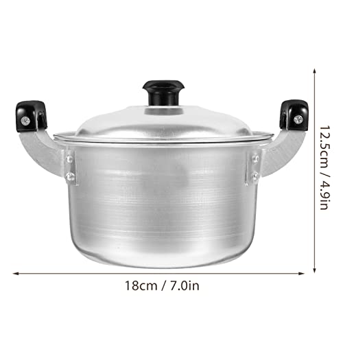 Kichvoe Stock Pot with Lid Pots Stock Pot Cooking Pan 16cm Hot Aluminum Pot Saucepan Small Pasta Pot Camping Cookware for Stovetop Stainless Steel Pot Korean Noodle Pot