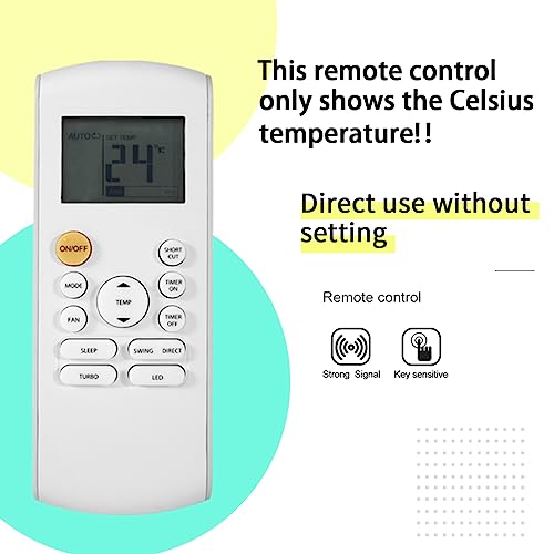 Replacement Remote Control for Midea MRCOOL FRIMEC Klimaire AC Air Conditioner RG57A6/BGEFU1 RG57E1/BGEU1 RG52A2/BGEFU1 RG57F3(B)/BGEFU1 RG57H3(B)/BGCEFU1-M RG57E1/BGEU1 RG57H3/BGEFU1 RG57B1/BGE