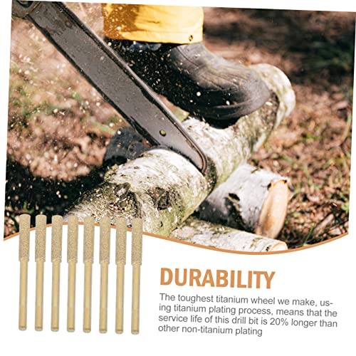 Angoily 8 Pcs Chainsaw File Deburring Tool Electric Sharpener Chain Tool Burr Grinding Burr Grinding File Home Sharpener Practical Diamond Chainsaw Sharpener Diamond Sharpening Wheel Pack