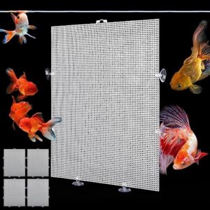 4pcs fish tank divider, aquarium divider, fish clear plastic tank separator with suction cups diy designed clear easy to bent cut and assemble reusable partition grid for separating fishes 10 x 13in