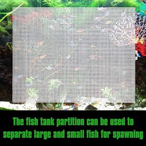 4PCS Fish Tank Divider, Aquarium Divider, Fish Clear Plastic Tank Separator with Suction Cups DIY Designed Clear Easy to Bent Cut and Assemble Reusable Partition Grid for Separating Fishes 10 x 13in