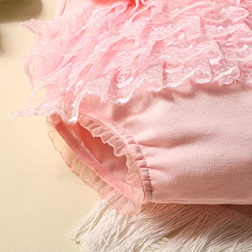 Newborn Photography Outfits Girl Newborn Photography Props Lace Romper Newborn Baby Photo Shoot Outfits Girls Photo Props YLSTEED (Strap Style - Pink)